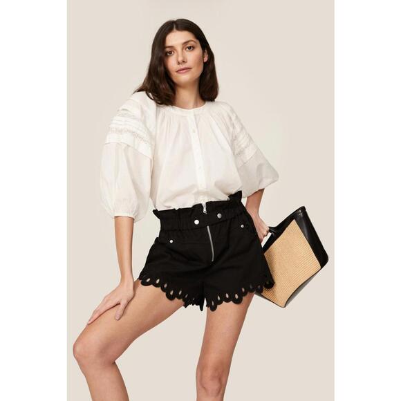 Sea New York Black Lee Embroidered Shorts Size 0